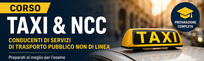 Licenza Ncc-Taxi: corso teorico.