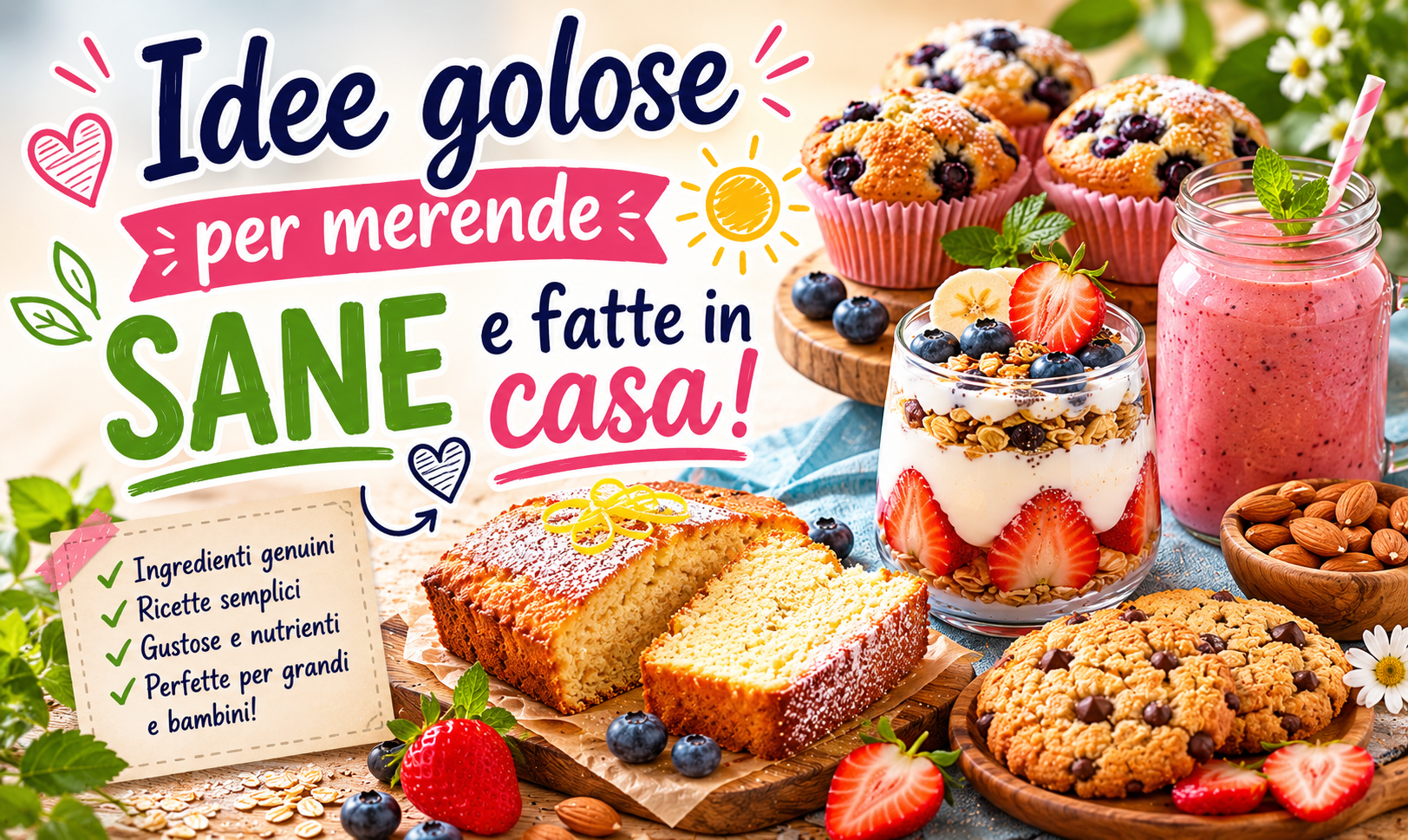 Idee golose per merende sane e fatte in casa