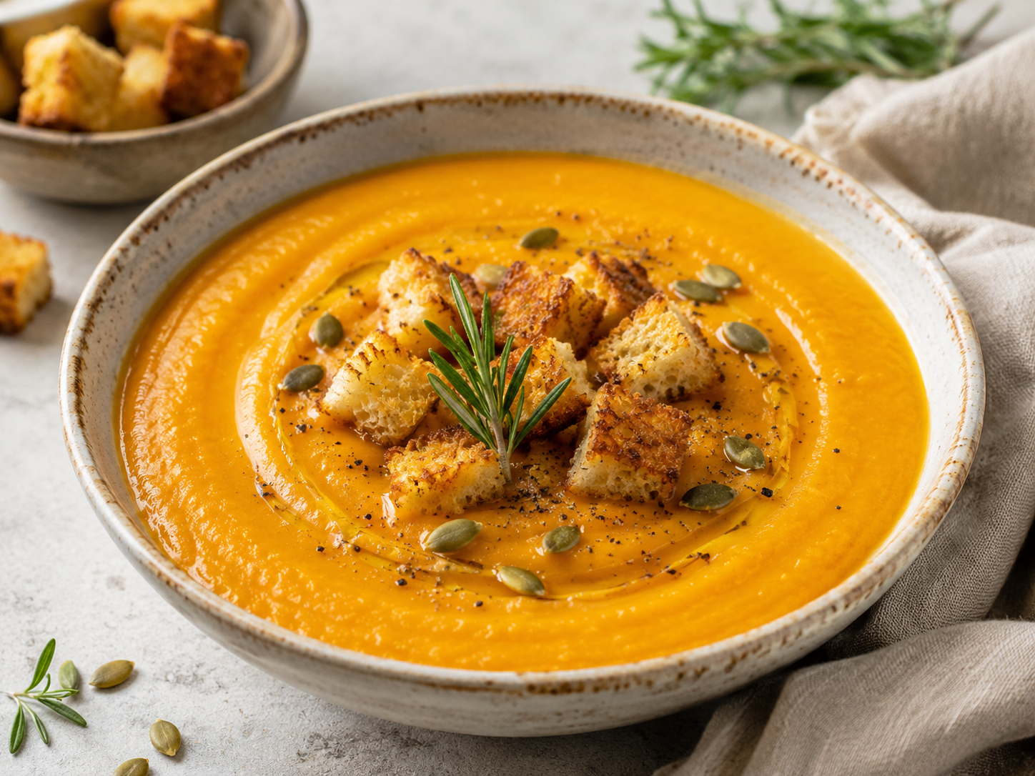 Crema di zucca con crostini