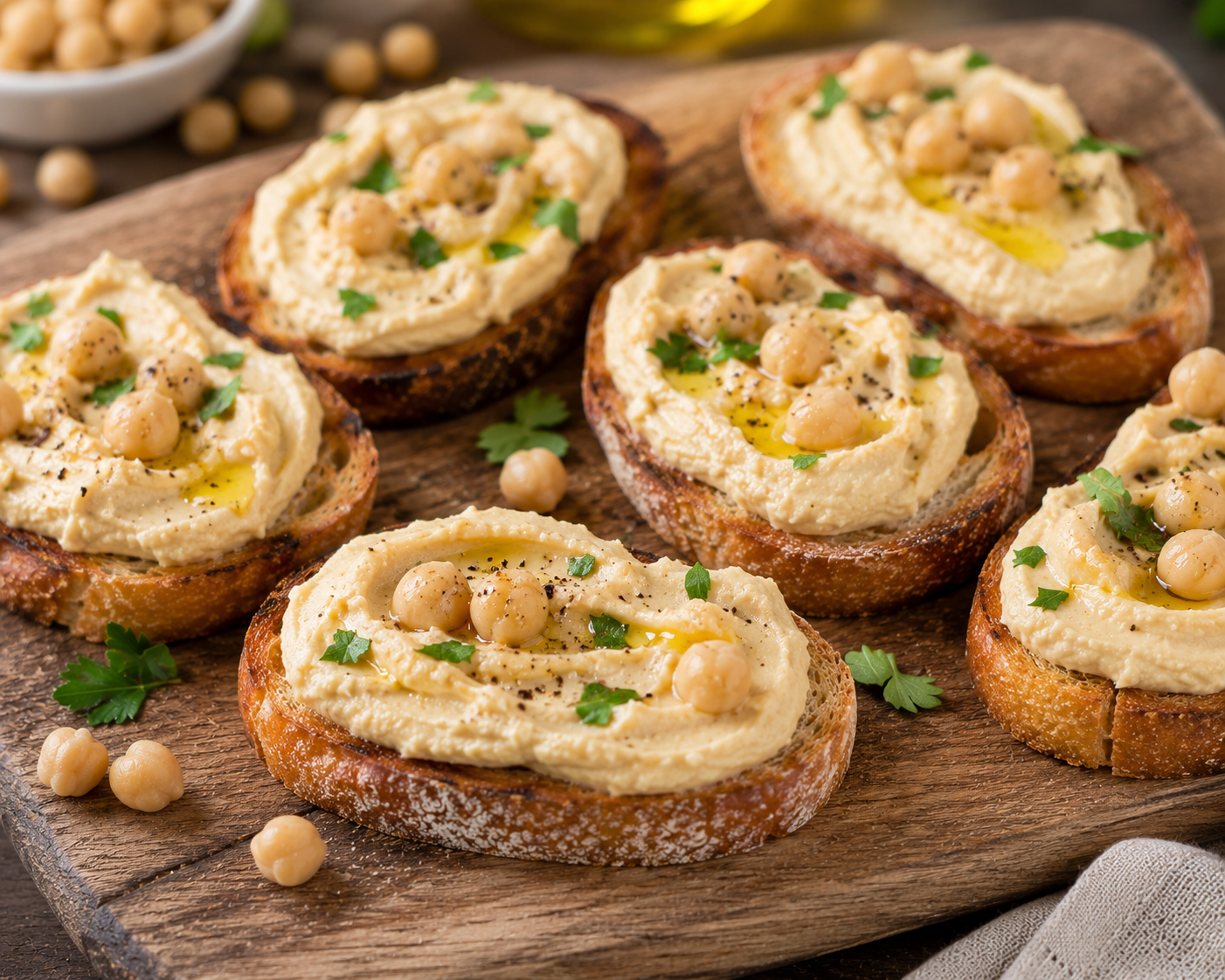 Crostini con crema di ceci