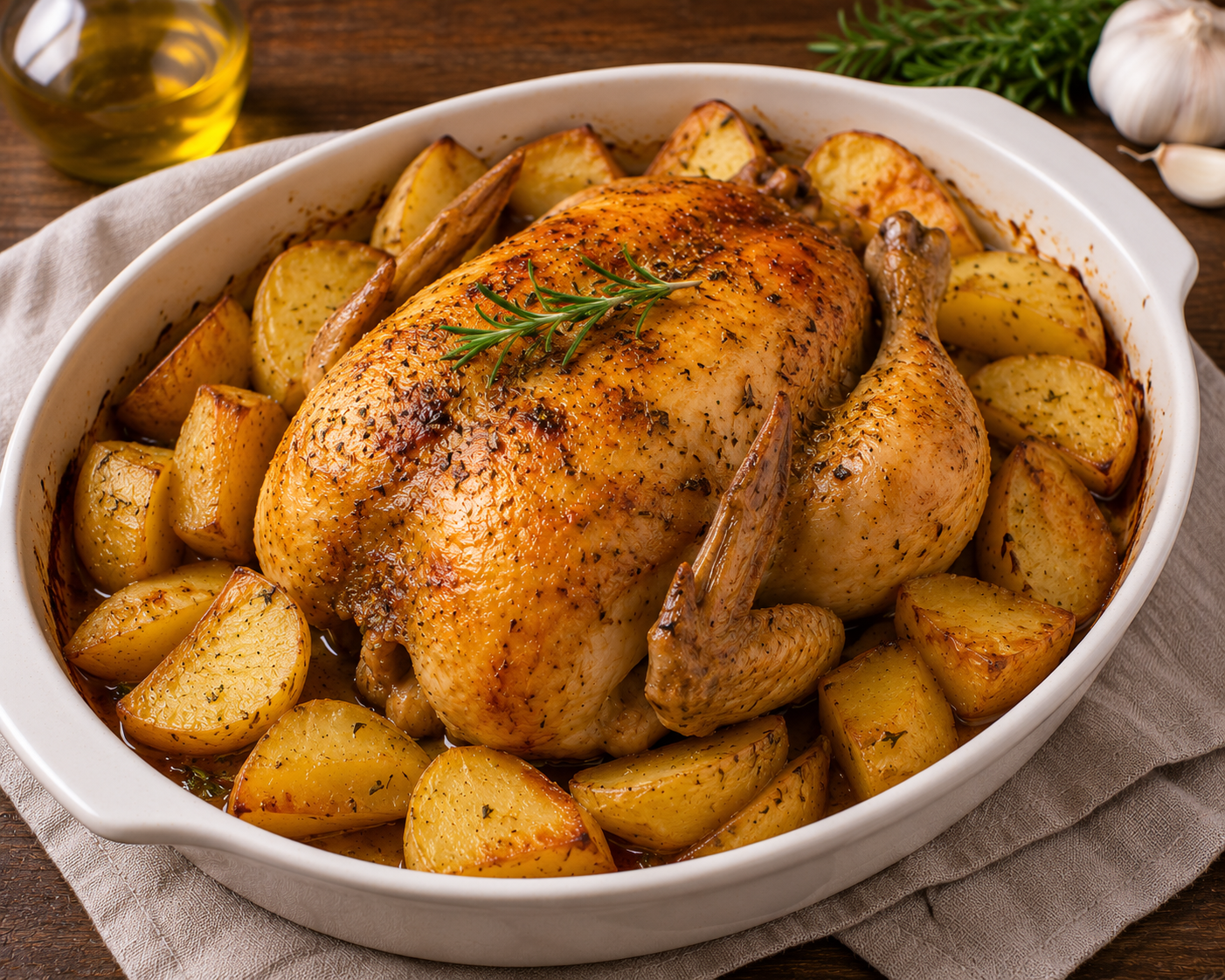 Pollo al forno con patate