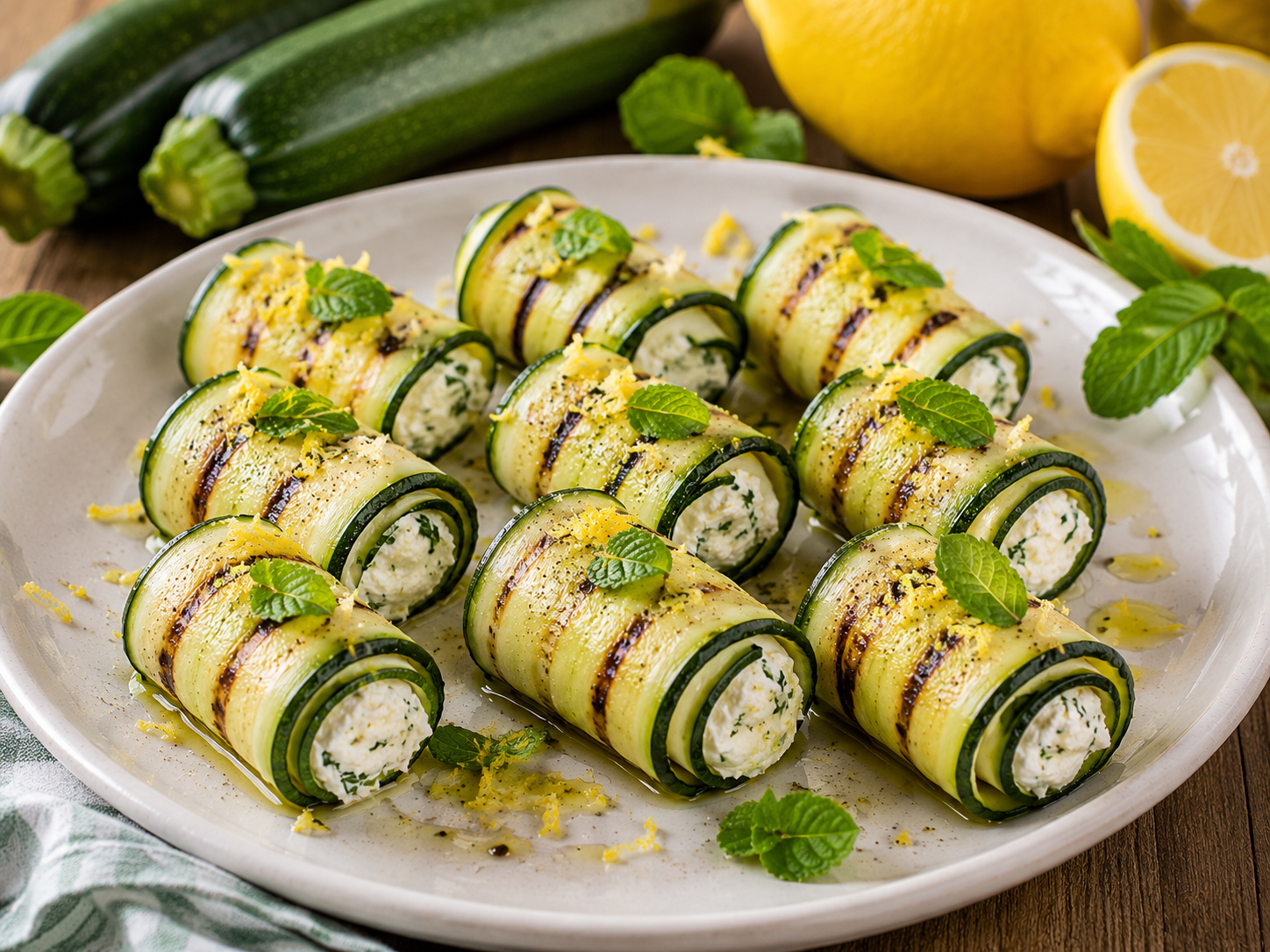 Rotolini di zucchine grigliate