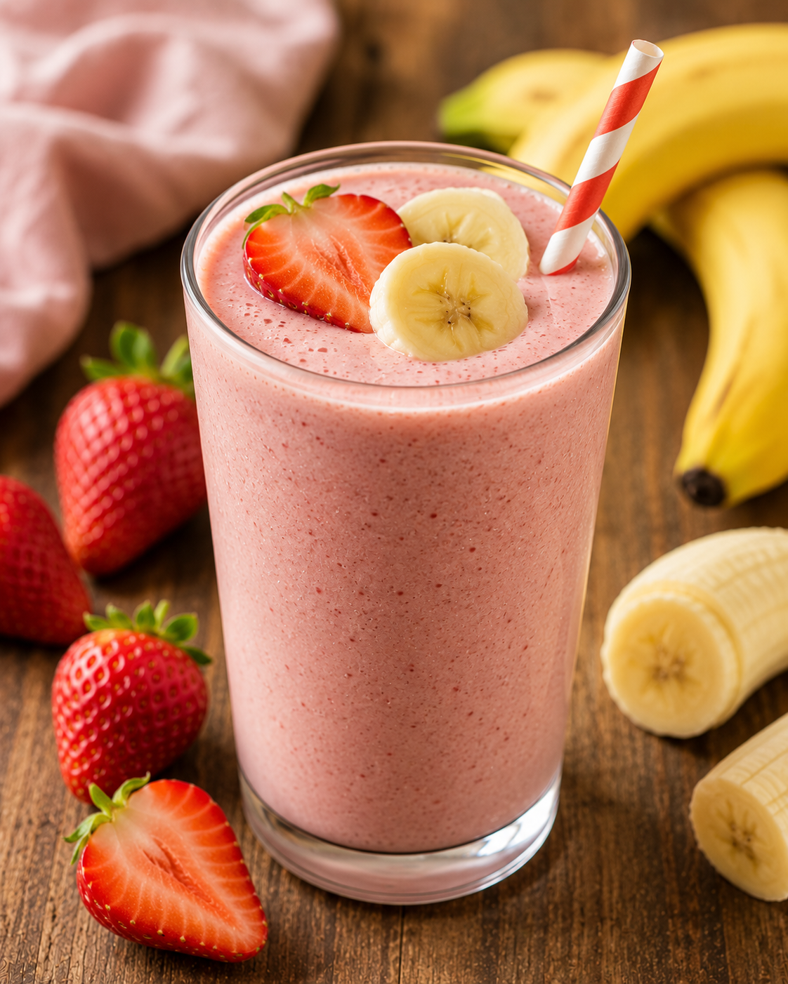 Smoothie banana e fragole