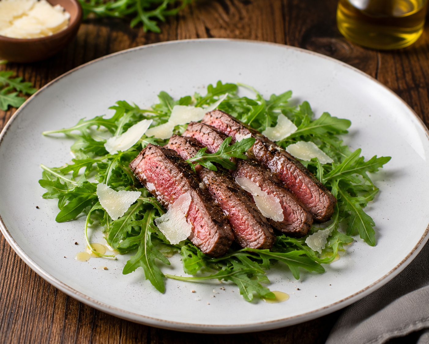 Tagliata di manzo rucola e grana