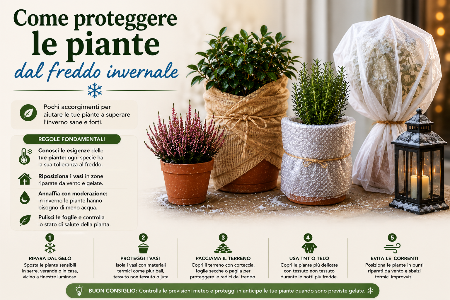Come proteggere le piante dal freddo invernale