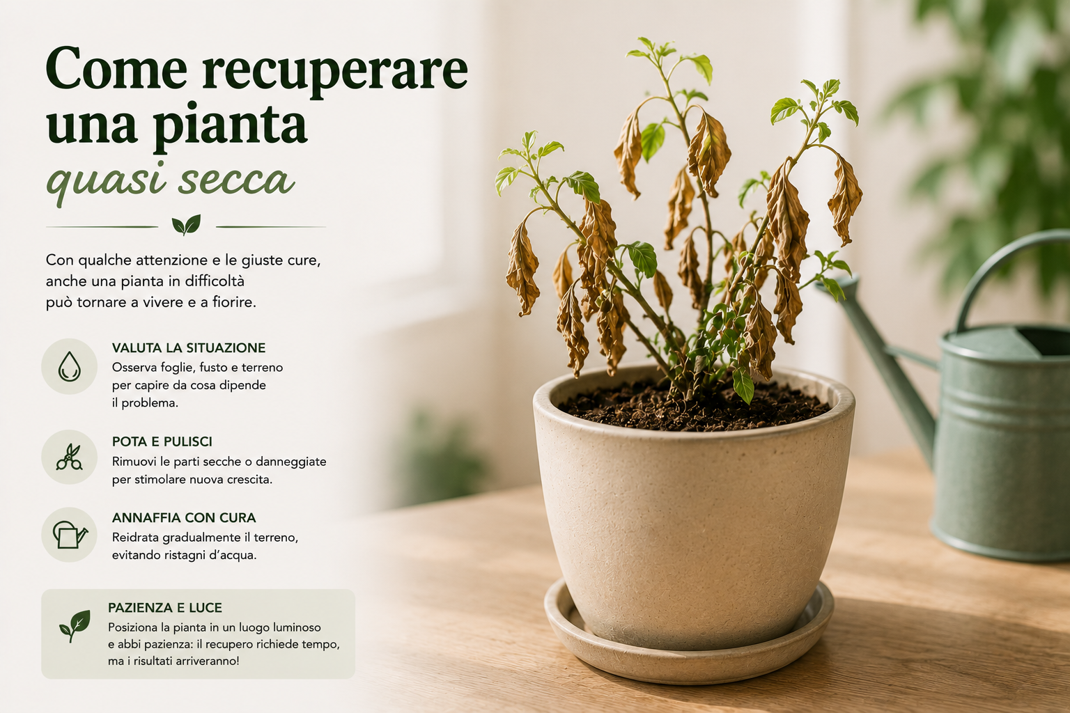 Come recuperare una pianta quasi secca