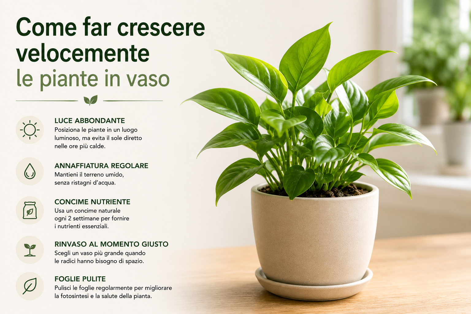 Come far crescere velocemente le piante in vaso