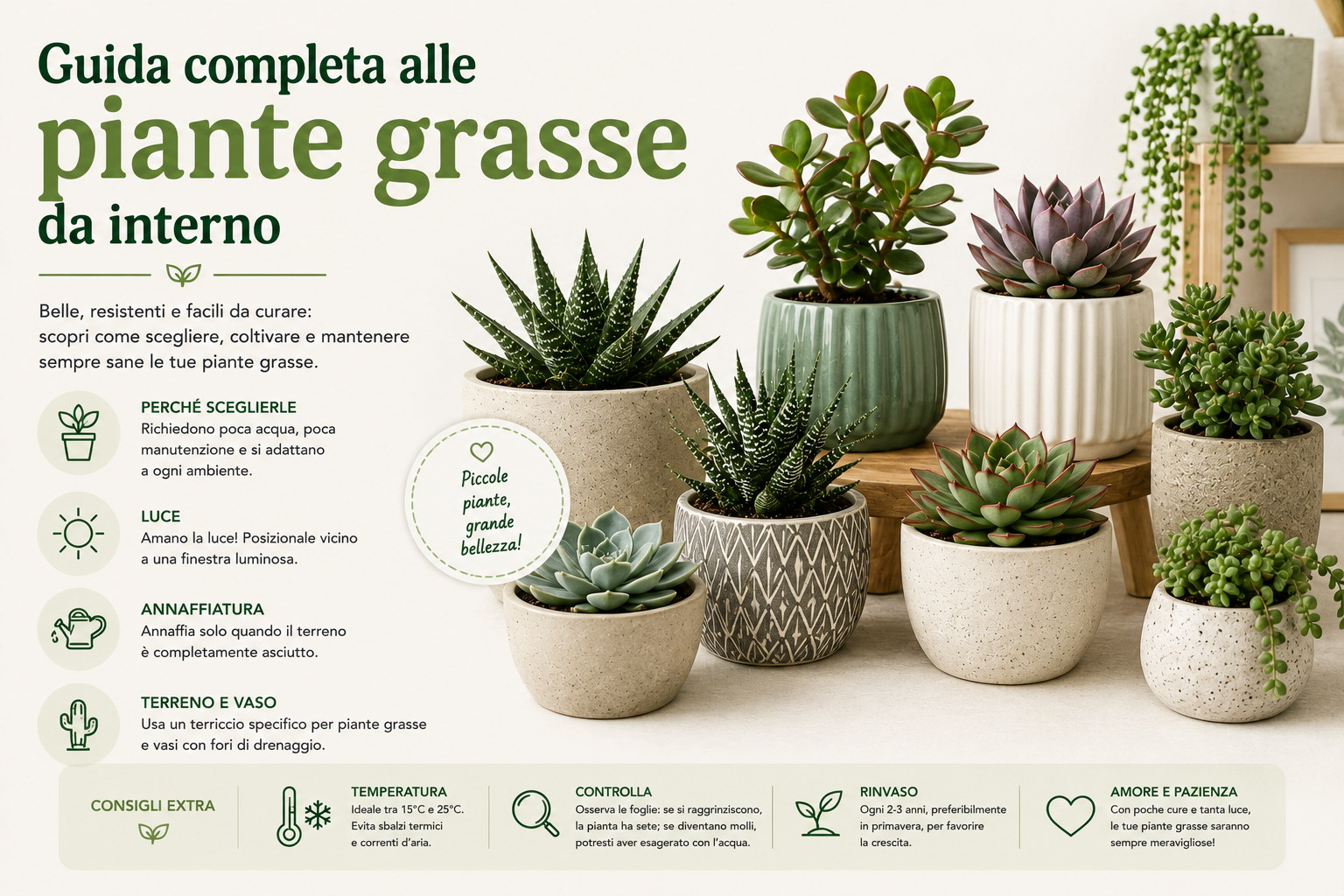 Guida completa alle piante grasse da interno