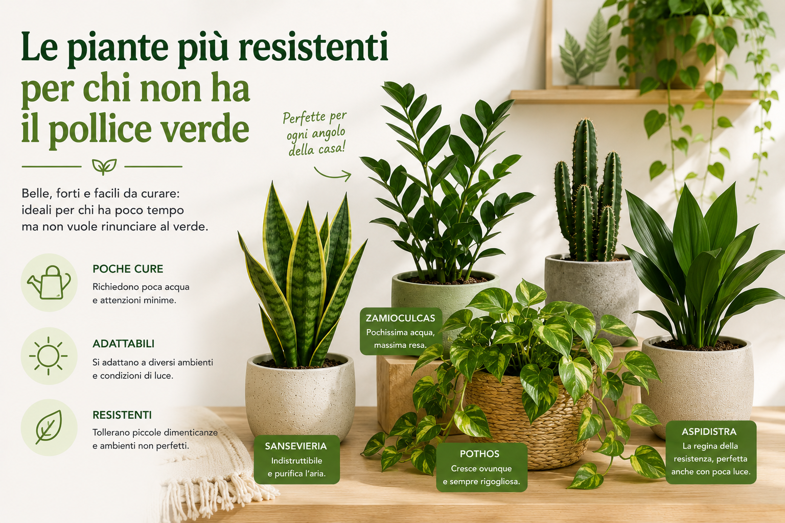 Le piante più resistenti per chi non ha il pollice verde