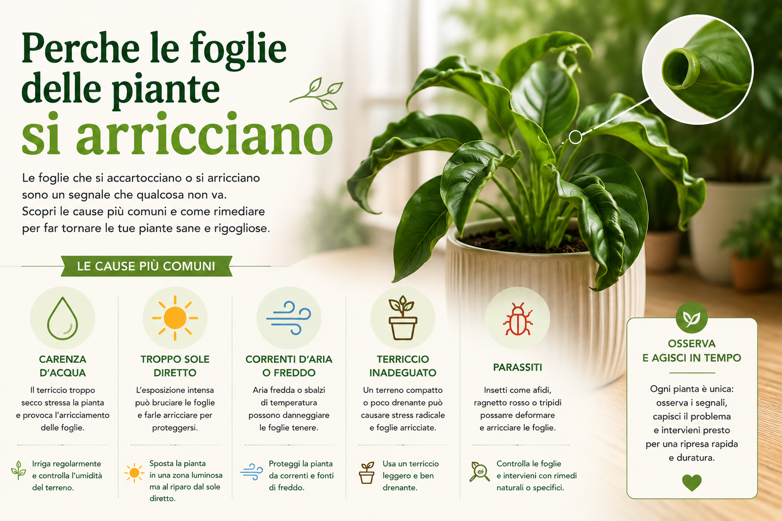 Perché le foglie delle piante si arricciano