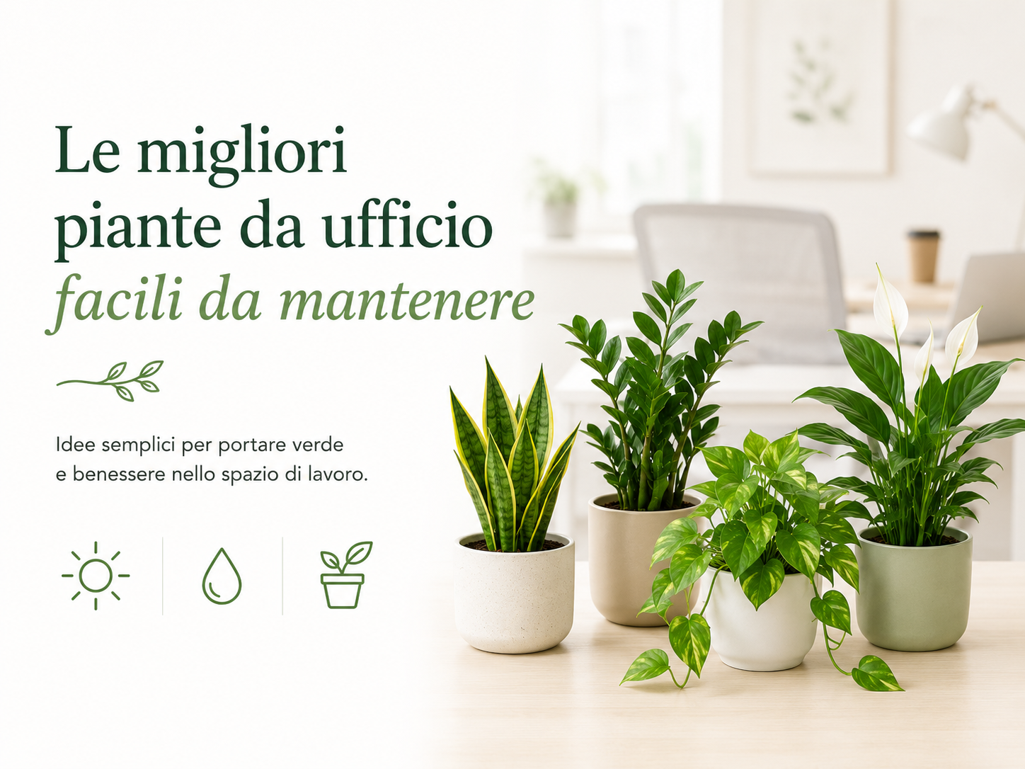 Le migliori piante da ufficio facili da mantenere