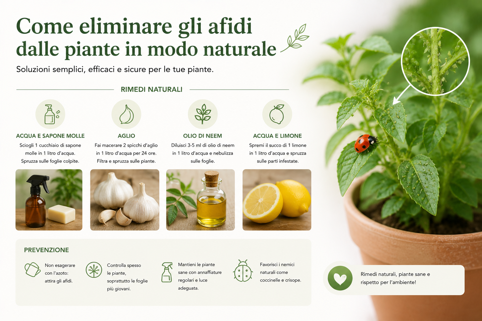 Come eliminare gli afidi dalle piante in modo naturale
