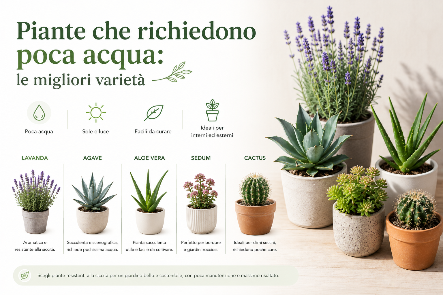 Piante che richiedono poca acqua: le migliori varietà