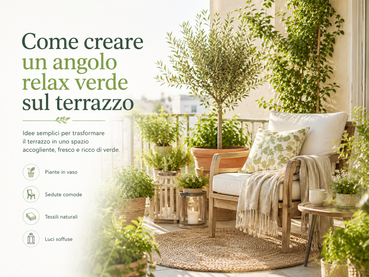 Come creare un angolo relax verde sul terrazzo