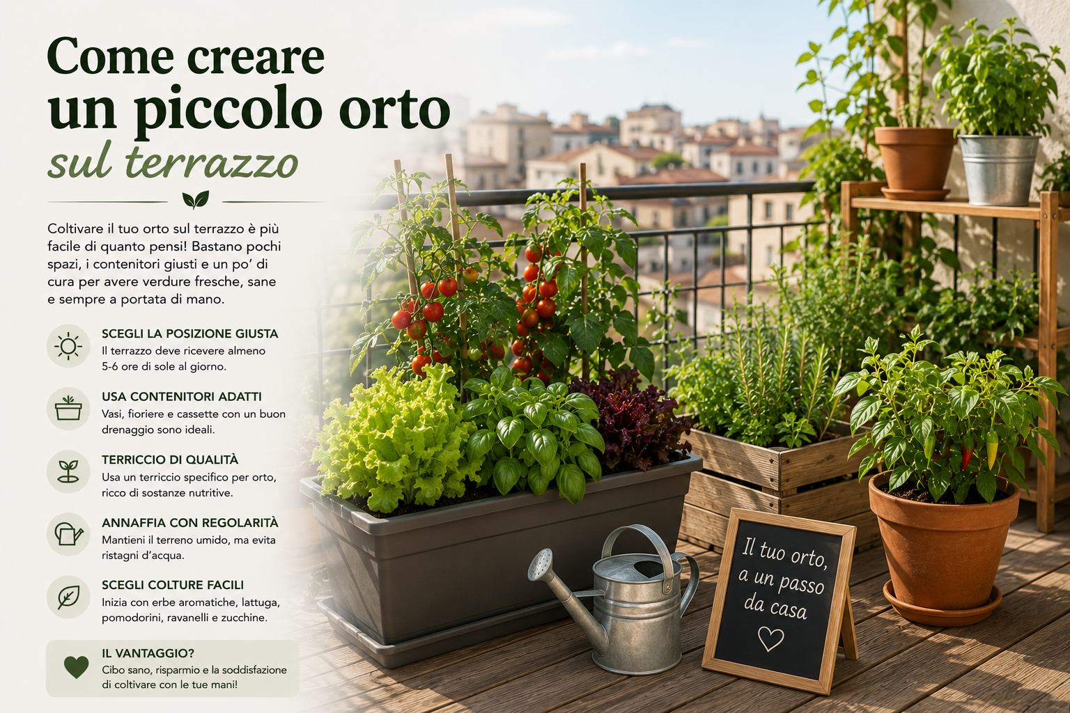 Come creare un piccolo orto sul terrazzo