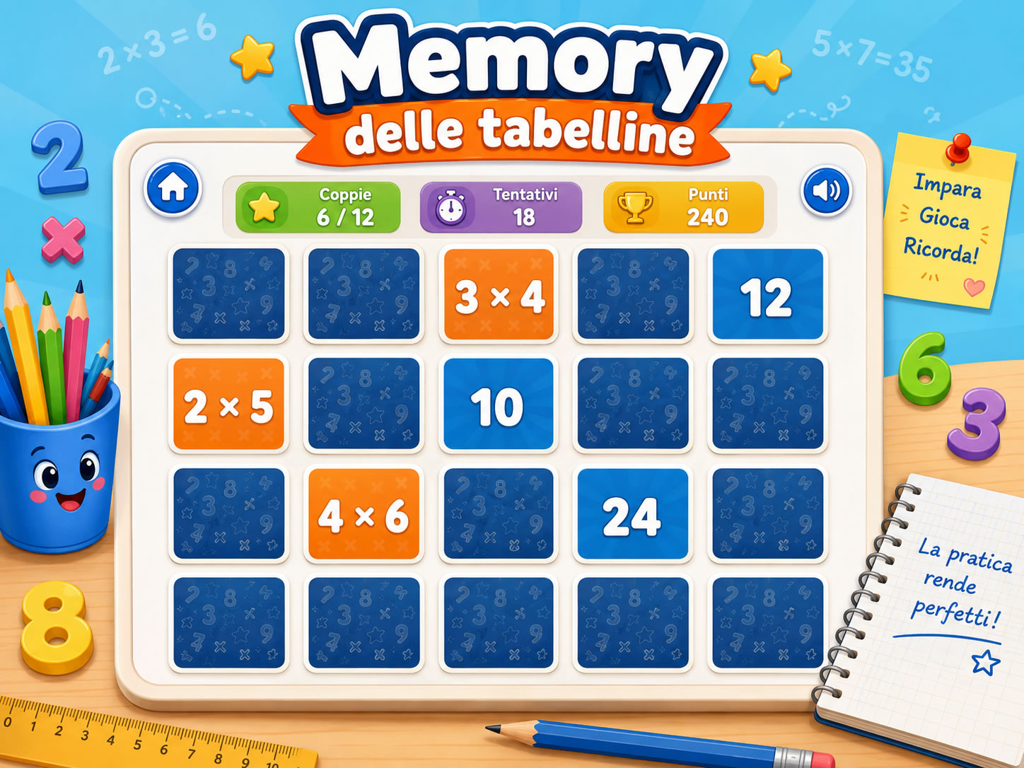 Memory delle tabelline