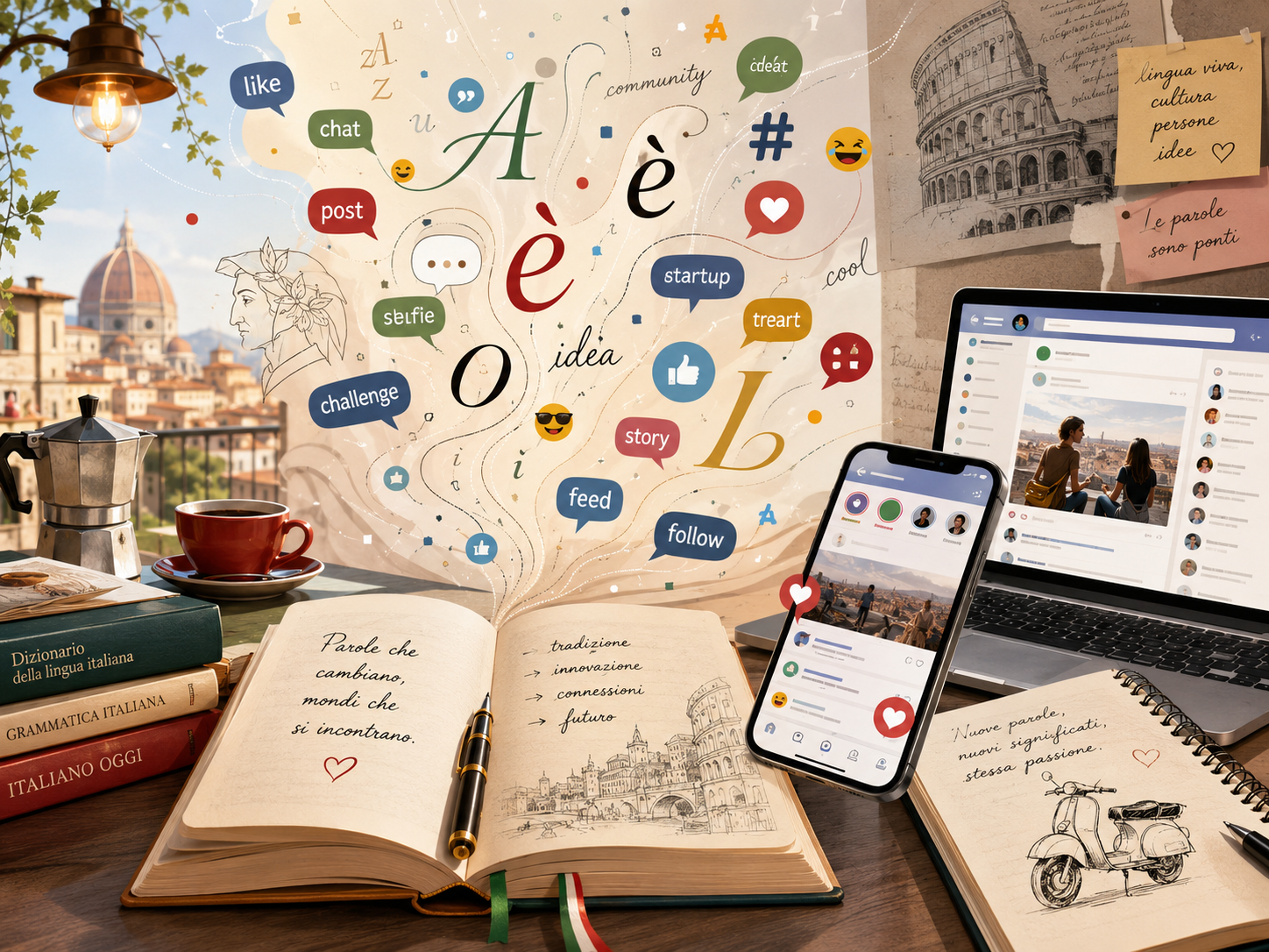 Come cambia la lingua italiana: parole nuove, social network e anglicismi