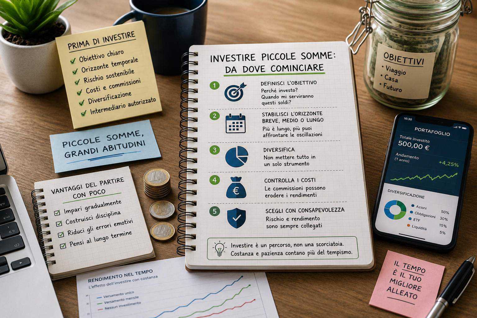 Investire piccole somme: da dove cominciare senza inseguire guadagni facili