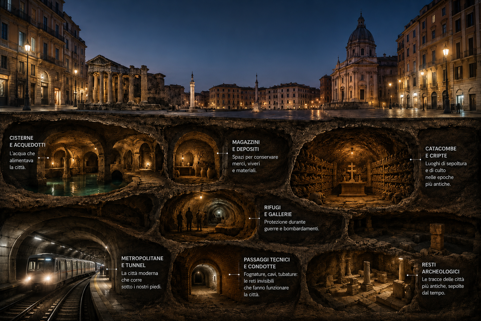Le città sotterranee: cosa si nasconde sotto strade, metropolitane e centri storici