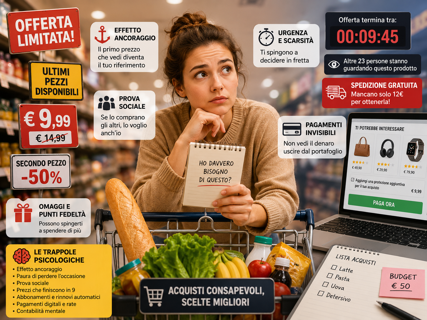 Sconti, offerte e acquisti impulsivi: perché spendiamo più di quanto pensiamo