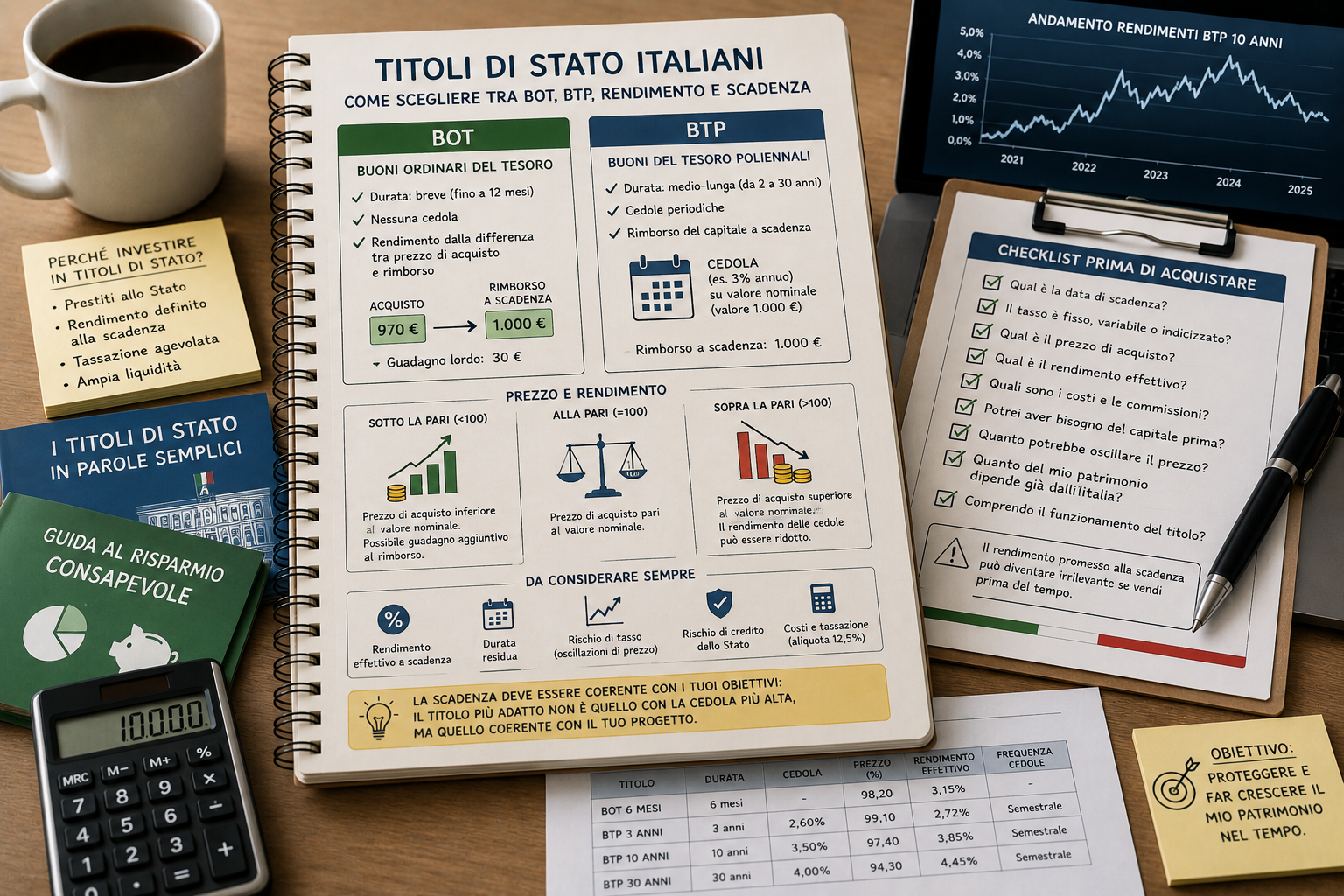 Titoli di Stato italiani: come scegliere tra BOT, BTP, rendimento e scadenza