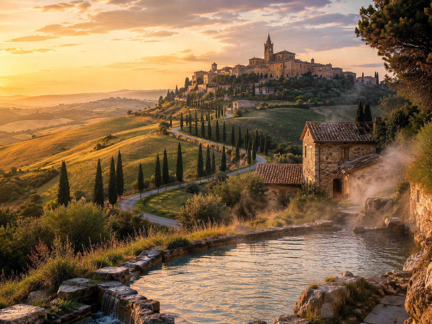 	Val d’Orcia: itinerario tra colline, terme naturali e borghi medievali