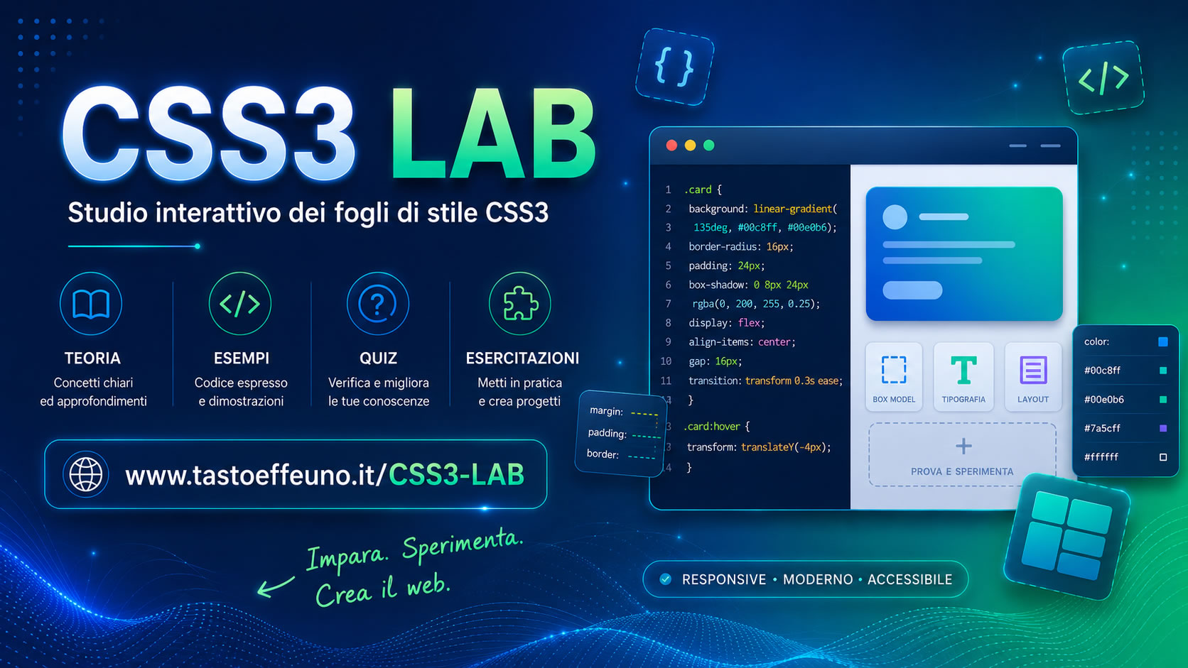 Sezione sito relativa allo studio interattivo del CSS3