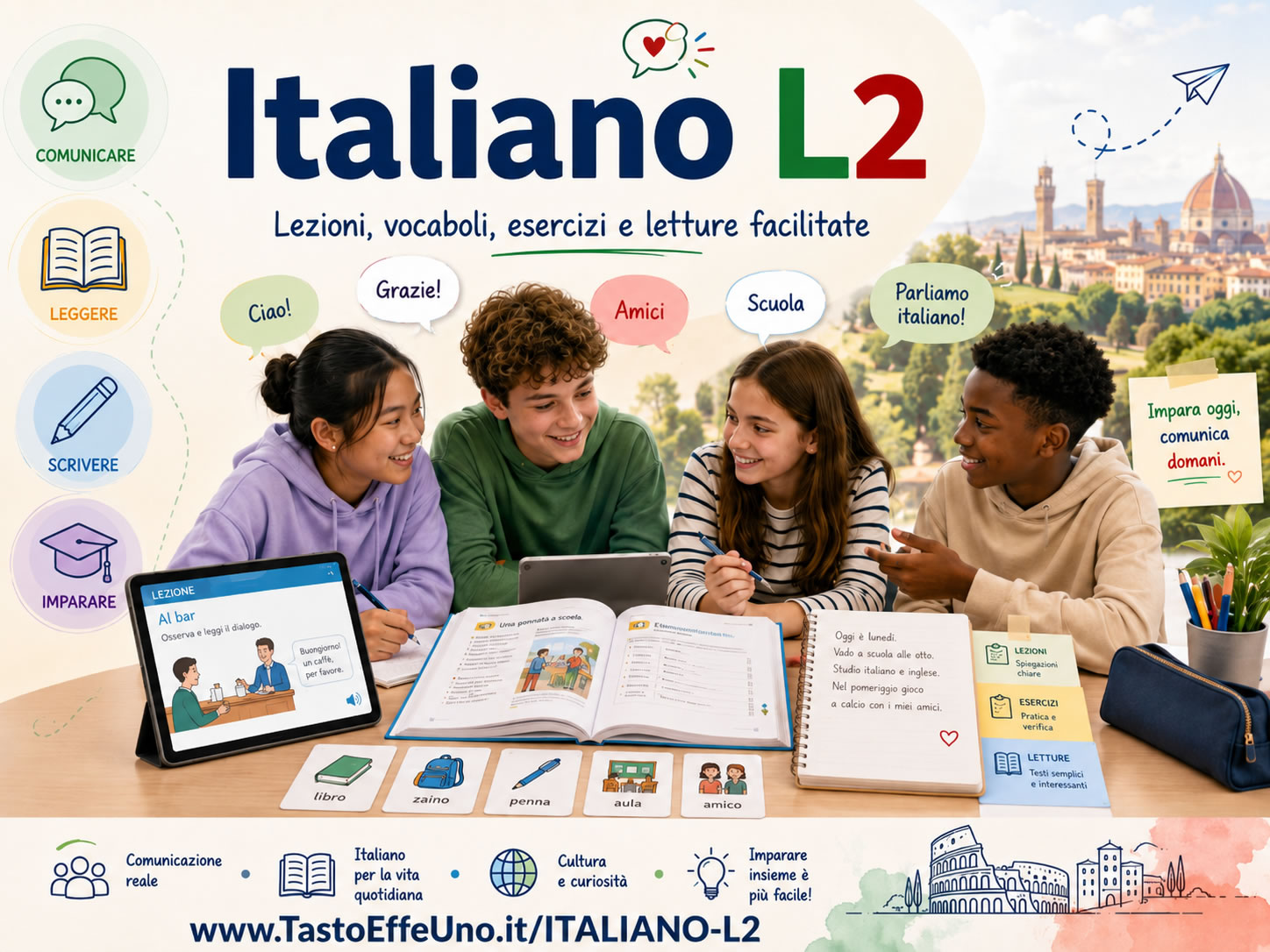 Sito tematico dedicato all'apprendimento della lingua italiana per alunni stranieri