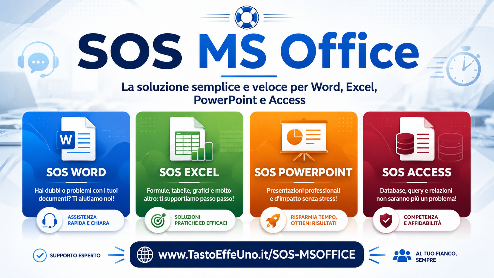Sezione sito relativa allo studio interattivo del pacchetto Office