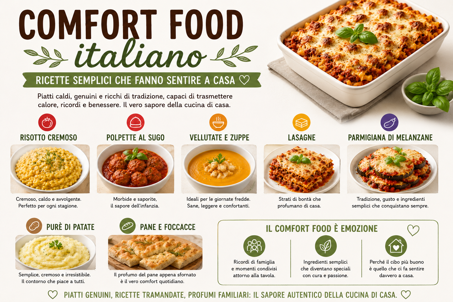 Comfort food italiano: ricette semplici che fanno sentire a casa