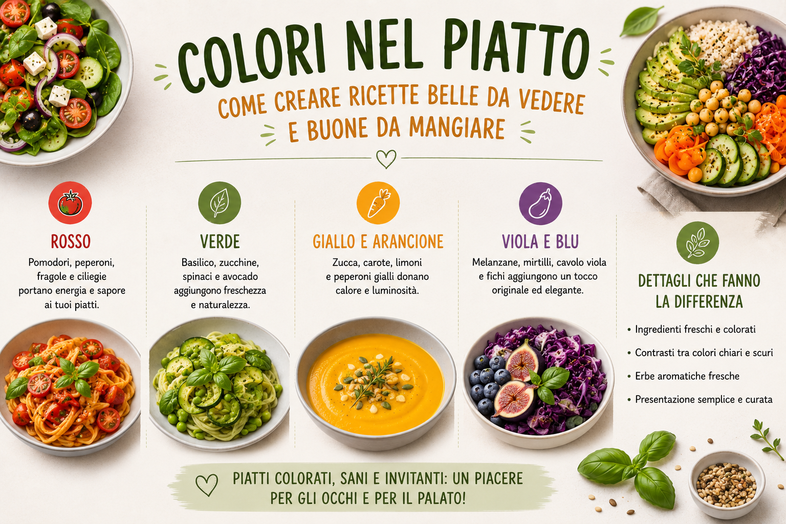 Colori nel piatto: come creare ricette belle da vedere e buone da mangiare