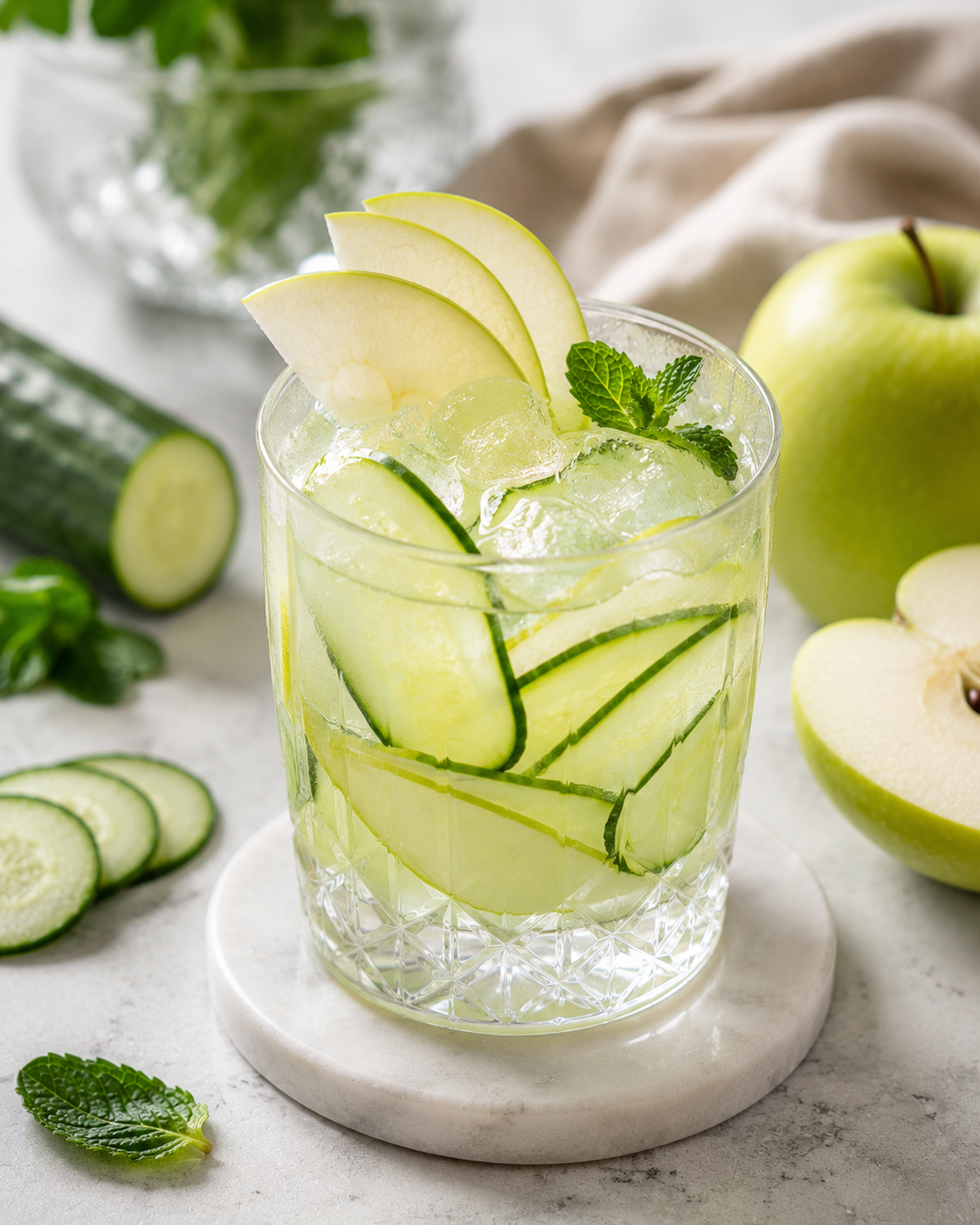 Cocktail analcolico cetriolo e mela