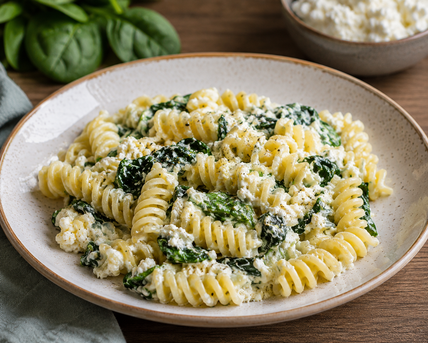 Fusilli ricotta e spinaci