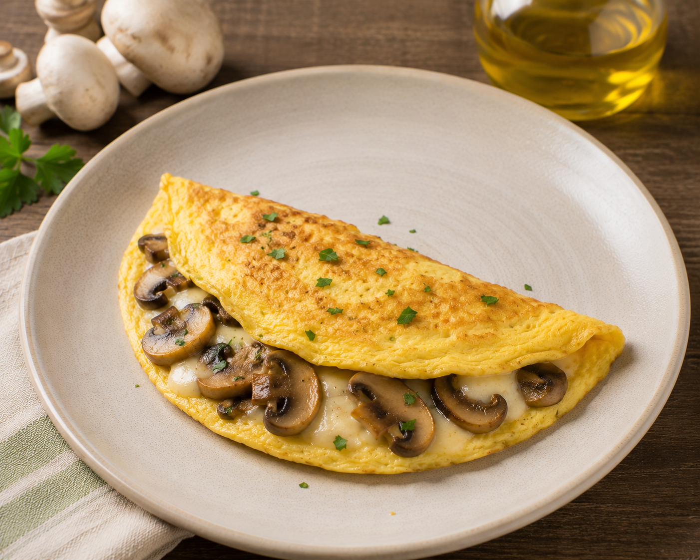 Omelette funghi e formaggio
