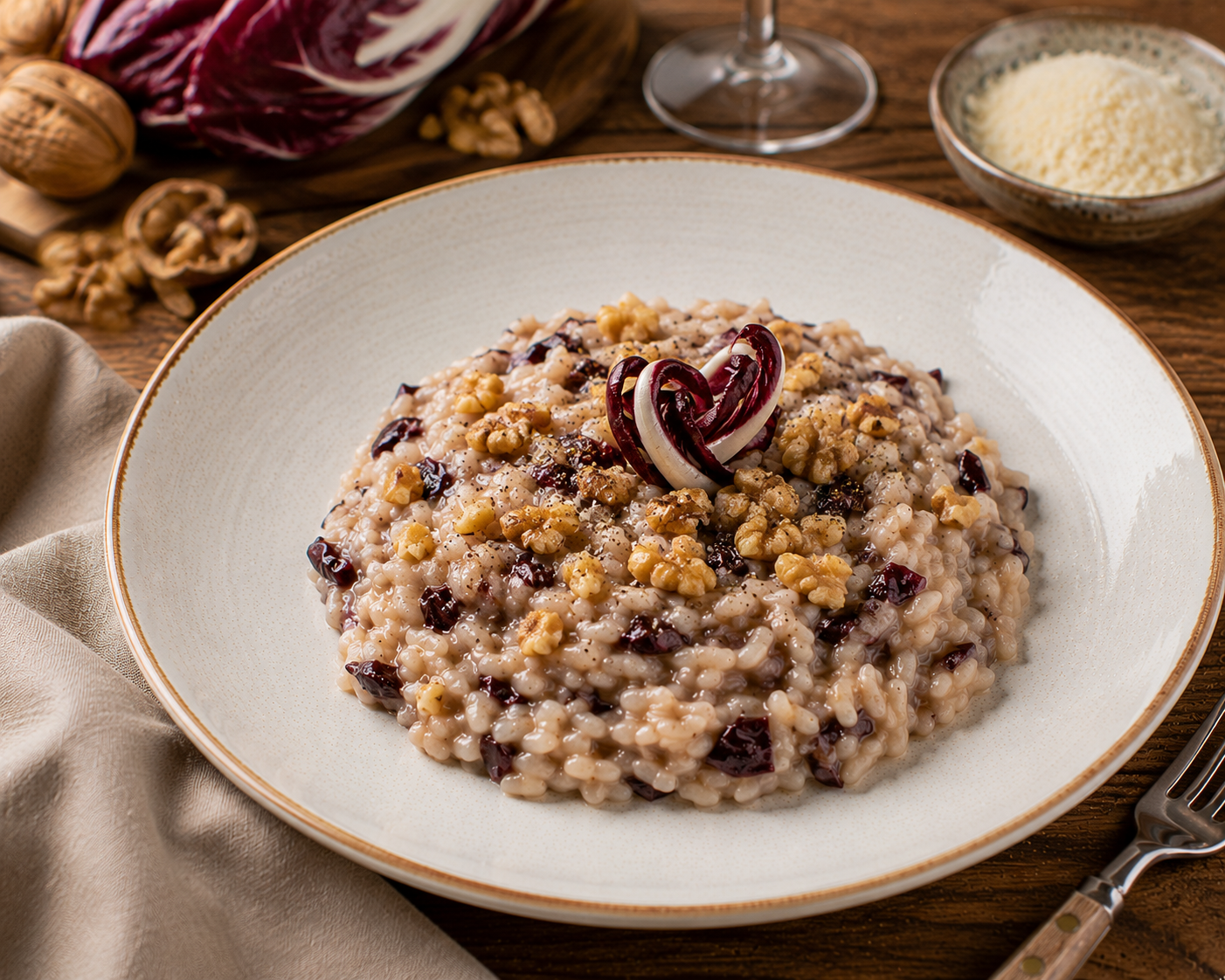 Risotto radicchio e noci