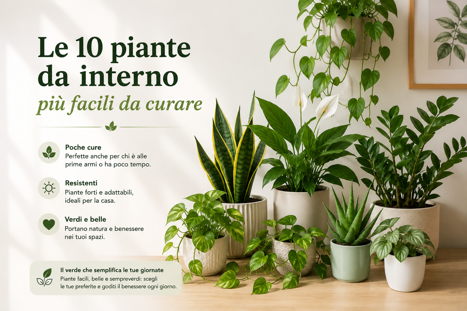 Le 10 piante da interno più facili da curare