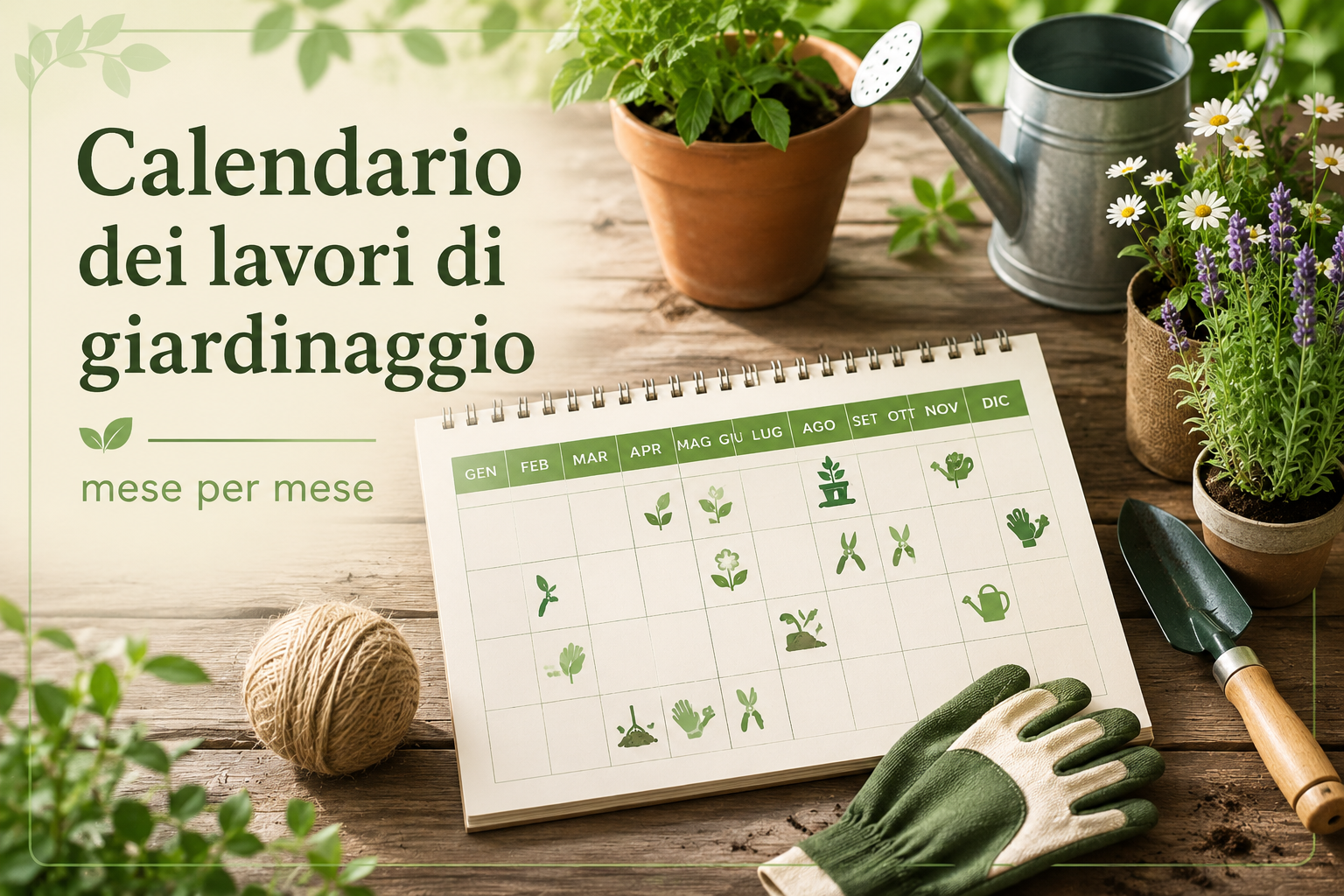 Calendario dei lavori di giardinaggio mese per mese