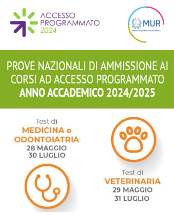 Test interattivi per accesso facoltà a numero chiuso anno accademico 2024-25